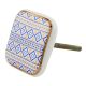 Royal Blue Golden Design Square Ceramic Dresser Knob